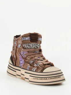 Damen Rebecca White – High-Top Sneaker aus Textil mit Glitzer