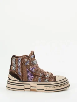 Damen Rebecca White – High-Top Sneaker aus Textil mit Glitzer