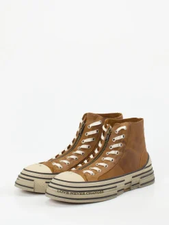 – High-Top Sneaker aus Veloursleder cognac*Rebecca White Hot