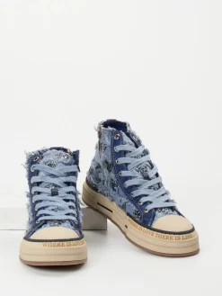 Damen Rebecca White – High-Top Sneaker aus Denim-Textil