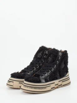 – High-Top-Sneaker aus Textil in*Rebecca White Discount