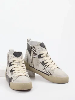 Damen Rebecca White – High-Top-Sneaker aus Veloursleder Zebra-Print