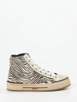 Damen Rebecca White – High-Top-Sneaker aus Fellimitat Zebra-Look