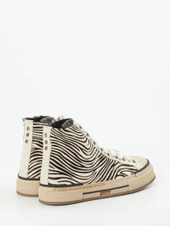 Damen Rebecca White – High-Top-Sneaker aus Fellimitat Zebra-Look