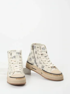 – High-Top-Sneaker aus Textil mit Glitzer*Rebecca White Sale