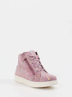 Kinder Richter – High-Top Sneaker aus Veloursleder altrosa