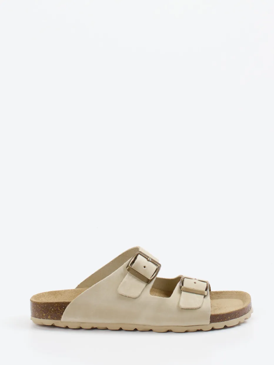 – Pantolette aus Kalbleder in Beigegrau*Richter Discount