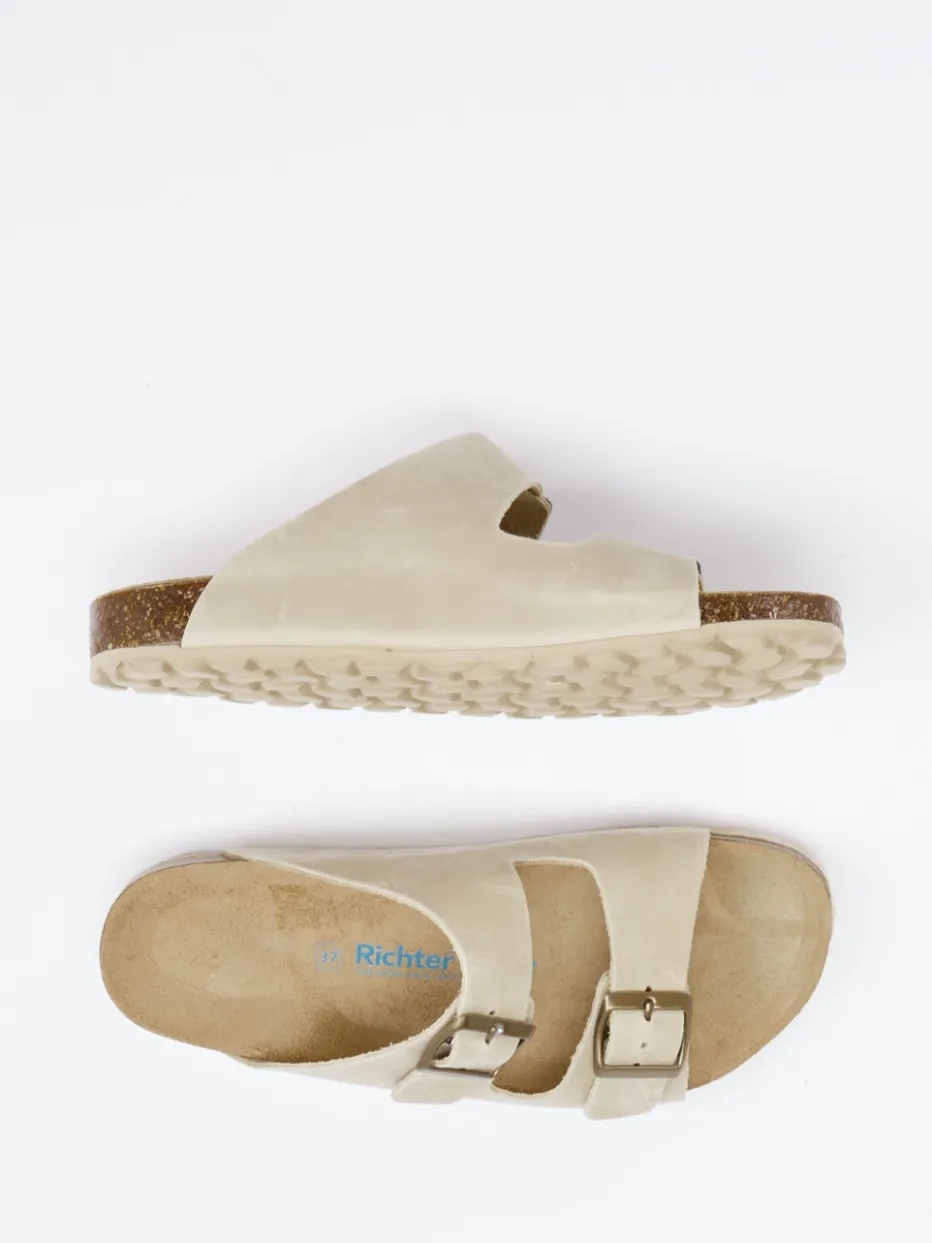 – Pantolette aus Kalbleder in Beigegrau*Richter Discount