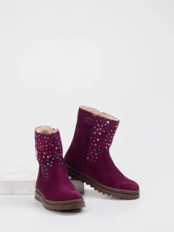 – Winterstiefel aus Veloursleder Pflaume*Richter New