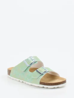 – Zweiriemer-Pantolette aus Synthetik Mintgrün*Richter Discount