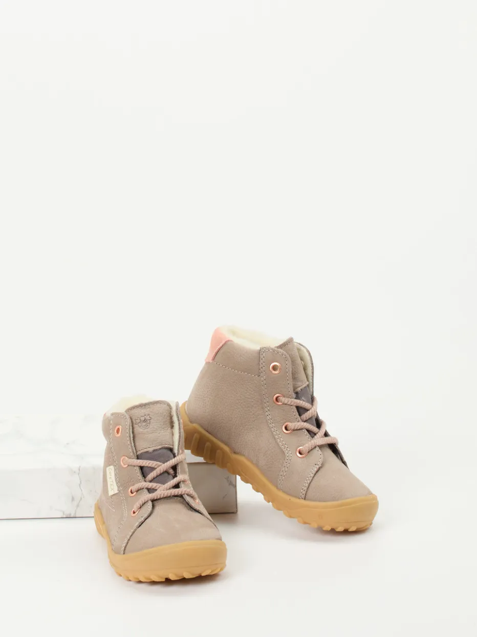 Kinder Ricosta – Lauflernstiefeletten aus Nubukleder taupe