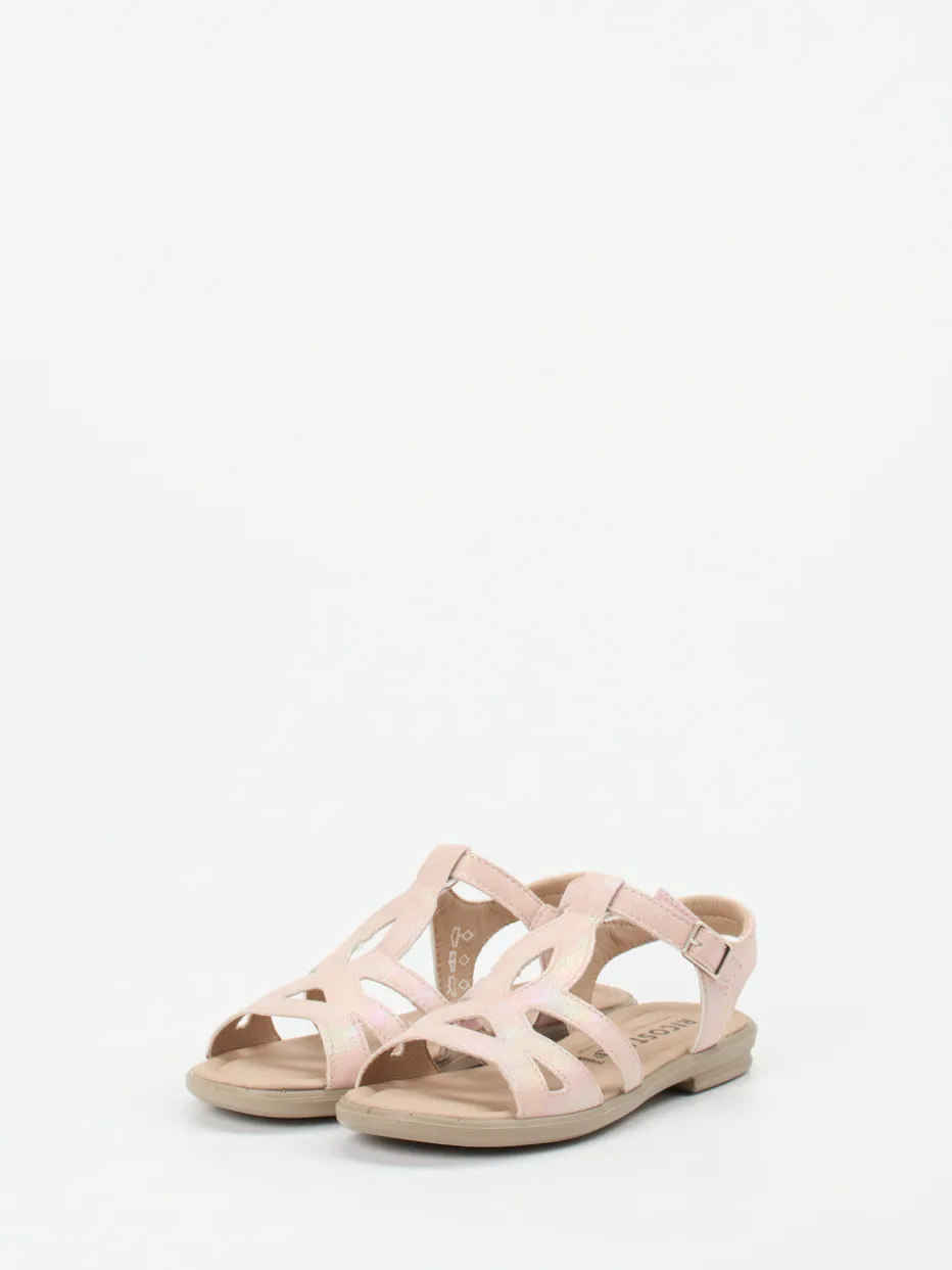 Kinder Ricosta – Riemchensandale aus Lammleder roséfarben