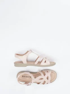 Kinder Ricosta – Riemchensandale aus Lammleder roséfarben