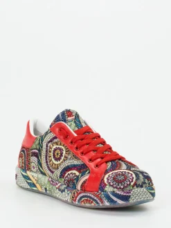 – Low-Top Sneaker aus Textil und Glattleder rot*Rise Clearance