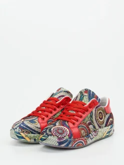 – Low-Top Sneaker aus Textil und Glattleder rot*Rise Clearance