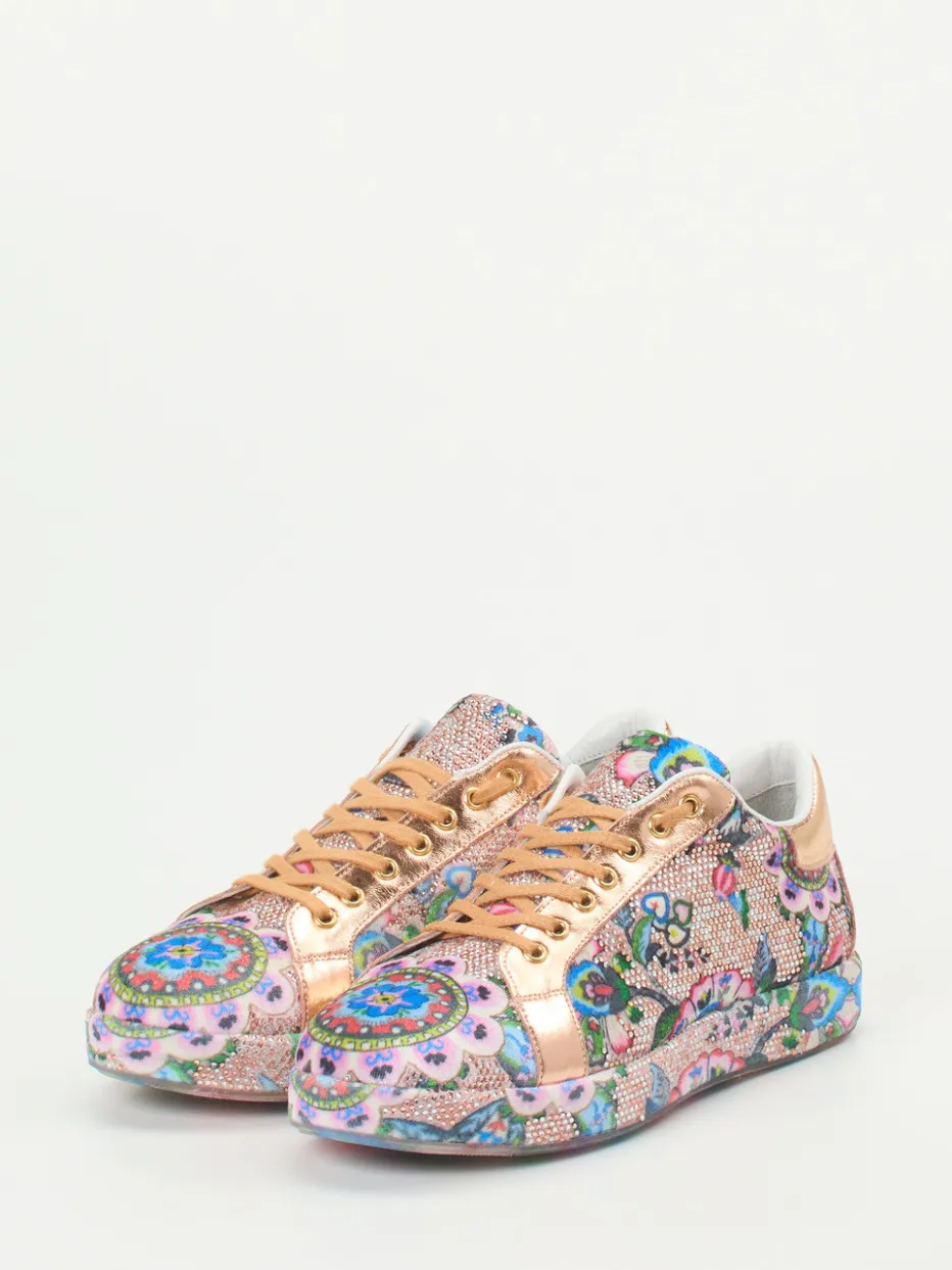 Damen Rise – Sneaker aus Metallic mit Strass und Print