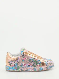 Damen Rise – Sneaker aus Metallic mit Strass und Print