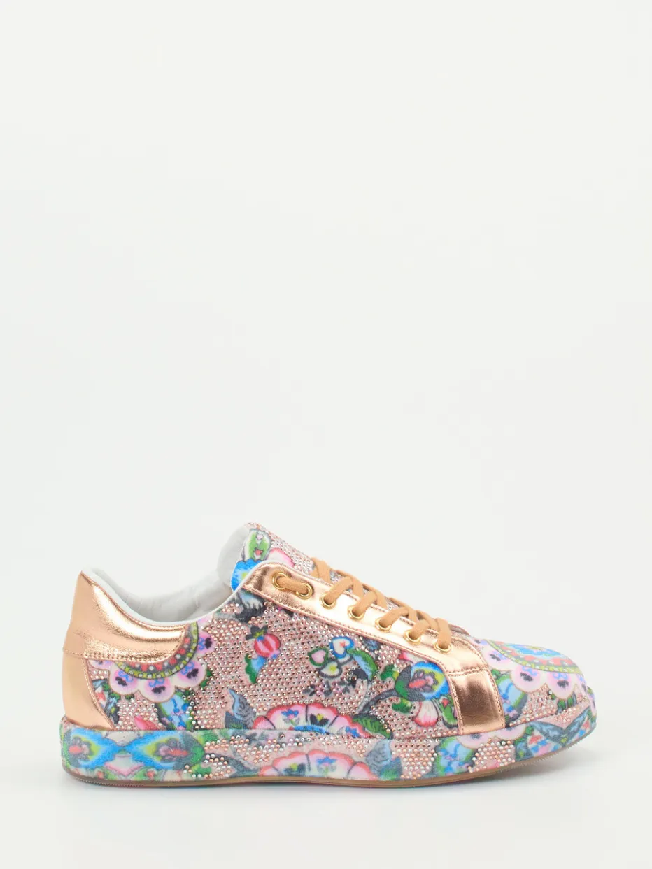 Damen Rise – Sneaker aus Metallic mit Strass und Print