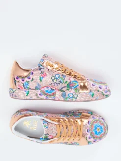 Damen Rise – Sneaker aus Metallic mit Strass und Print