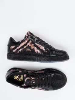 – Sneaker aus Metallic mit Strass und Animal-Print*Rise New