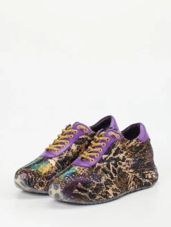 – Sneaker aus Metallic mit Pailletten Violett*Rise Outlet