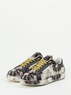Damen Rise – Sneaker aus Metallicleder mit Strassbesatz