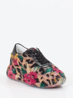 – Sneaker aus Textil mit Strassbesatz*Rise Online