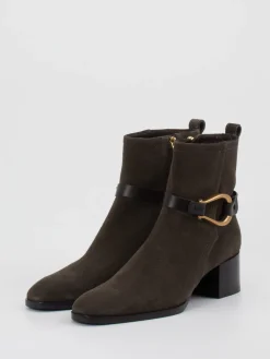 – Stiefeletten aus Veloursleder Dunkeloliv*Roberto Festa X Zumnorde New