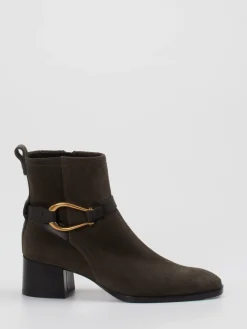 – Stiefeletten aus Veloursleder Dunkeloliv*Roberto Festa X Zumnorde New