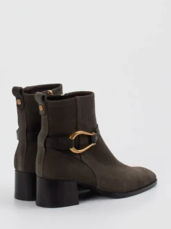 – Stiefeletten aus Veloursleder Dunkeloliv*Roberto Festa X Zumnorde New