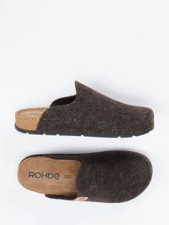 Herren Rohde – Hausschuh-Clog aus Filz Dunkel
