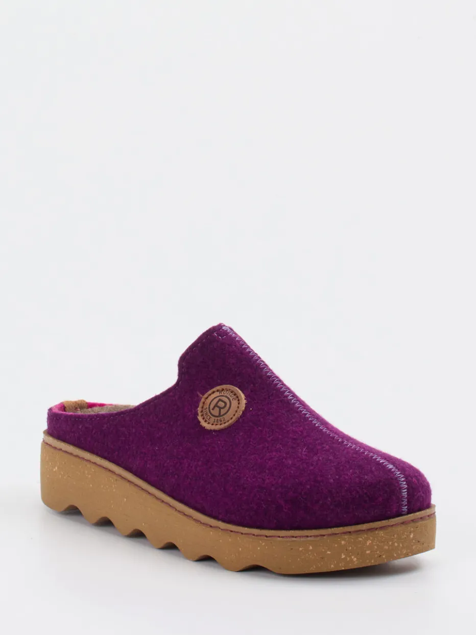 Damen Rohde – Hausschuh-Clogs aus Filz Violett