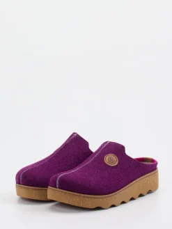 Damen Rohde – Hausschuh-Clogs aus Filz Violett