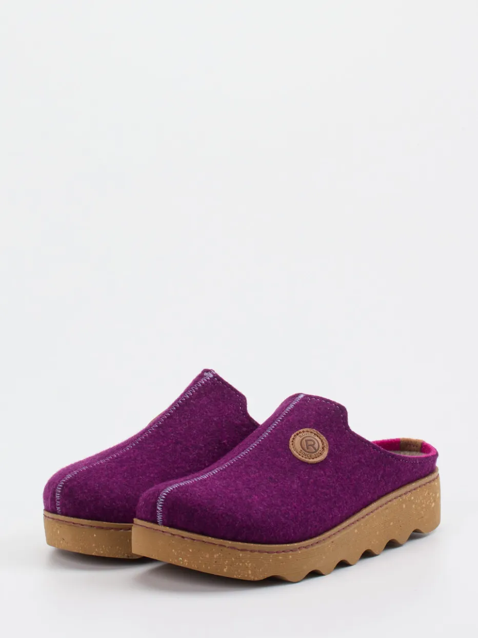 Damen Rohde – Hausschuh-Clogs aus Filz Violett