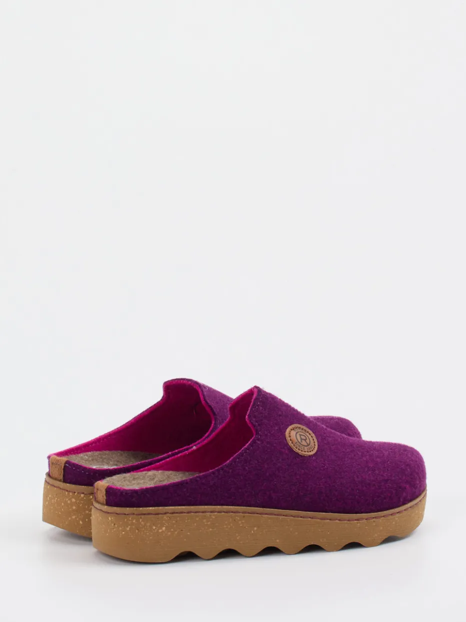Damen Rohde – Hausschuh-Clogs aus Filz Violett
