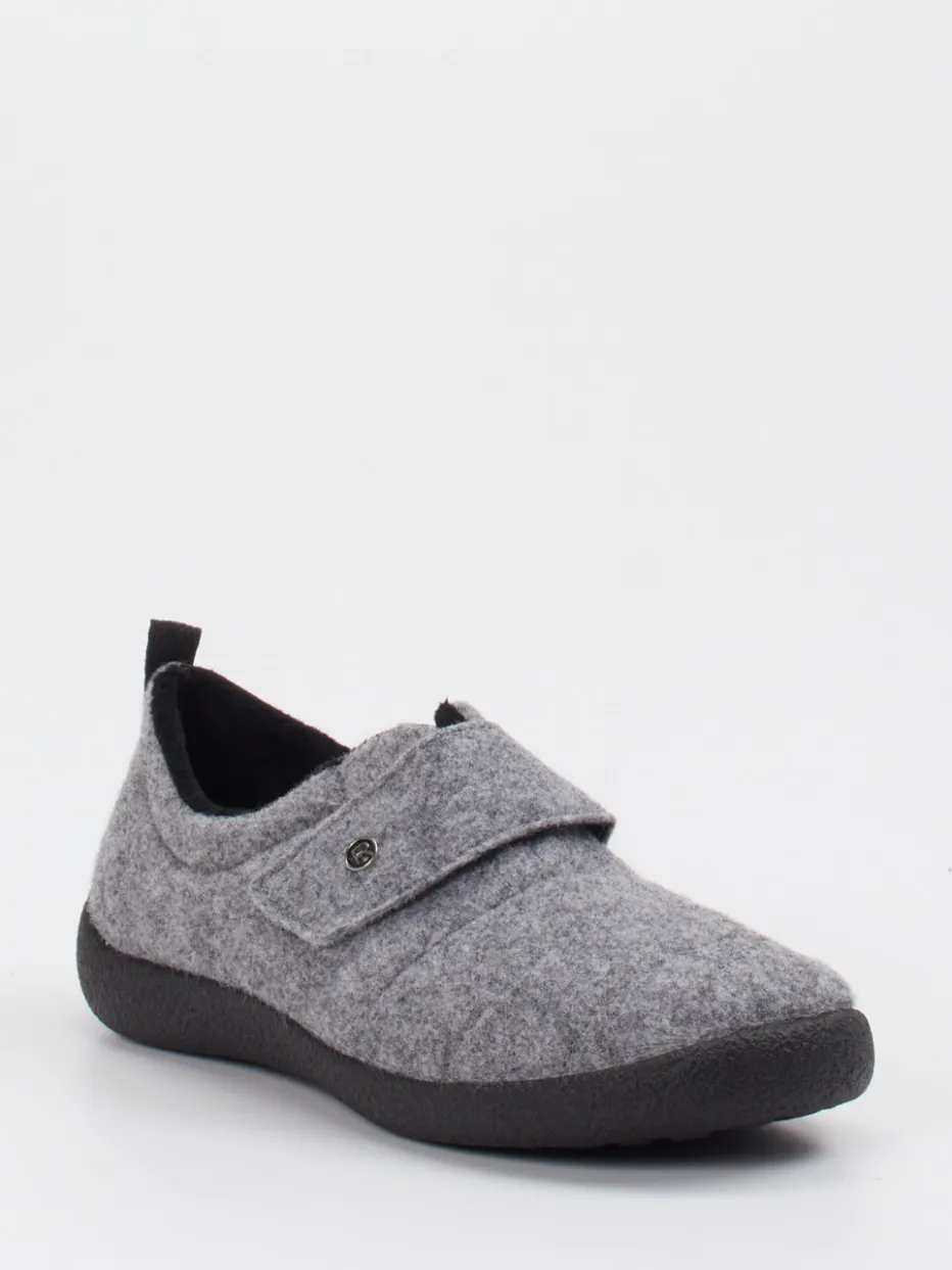 Damen Rohde – Klett-Hausschuh aus Filz hell