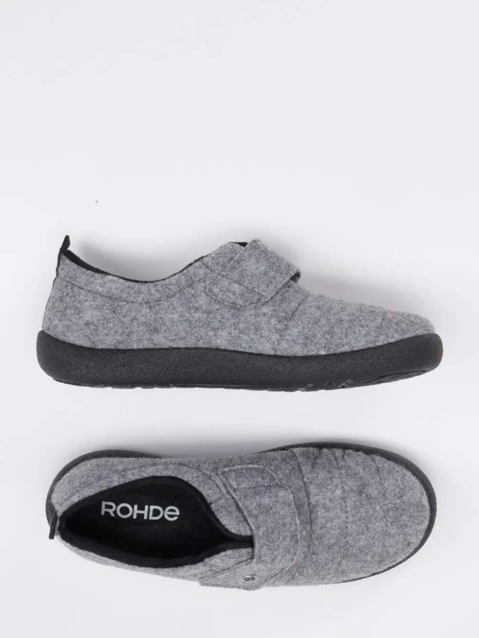 Damen Rohde – Klett-Hausschuh aus Filz hell