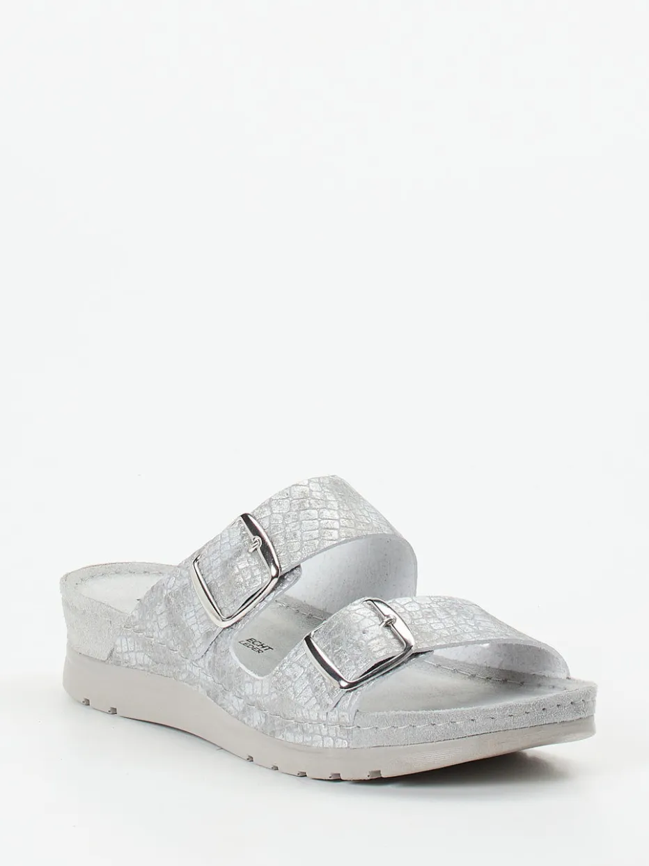 Damen Rohde – Komfort-Pantolette aus geprägtem Leder