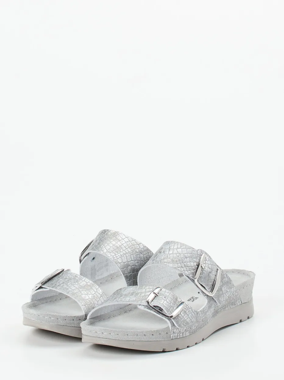 Damen Rohde – Komfort-Pantolette aus geprägtem Leder