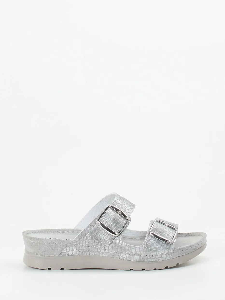 Damen Rohde – Komfort-Pantolette aus geprägtem Leder