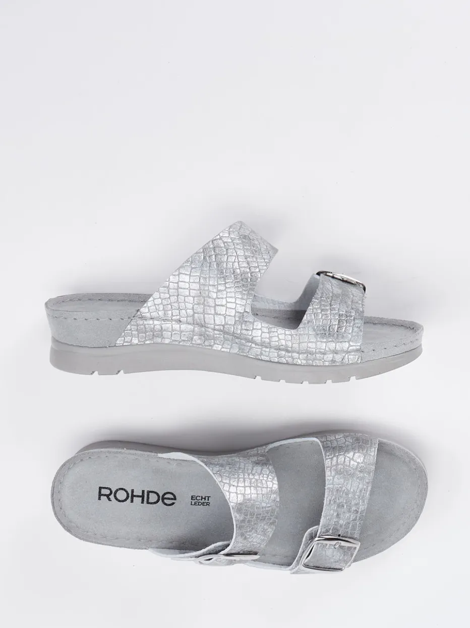 Damen Rohde – Komfort-Pantolette aus geprägtem Leder