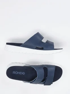 Damen Rohde – Komfort-Pantolette aus Nubukleder marine