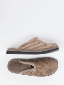 Herren Rohde – Pantoffeln aus Cord mit Lammfellfutter