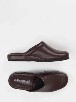 – Pantoffeln aus Kalbleder bordeauxfarben*Rohde Outlet