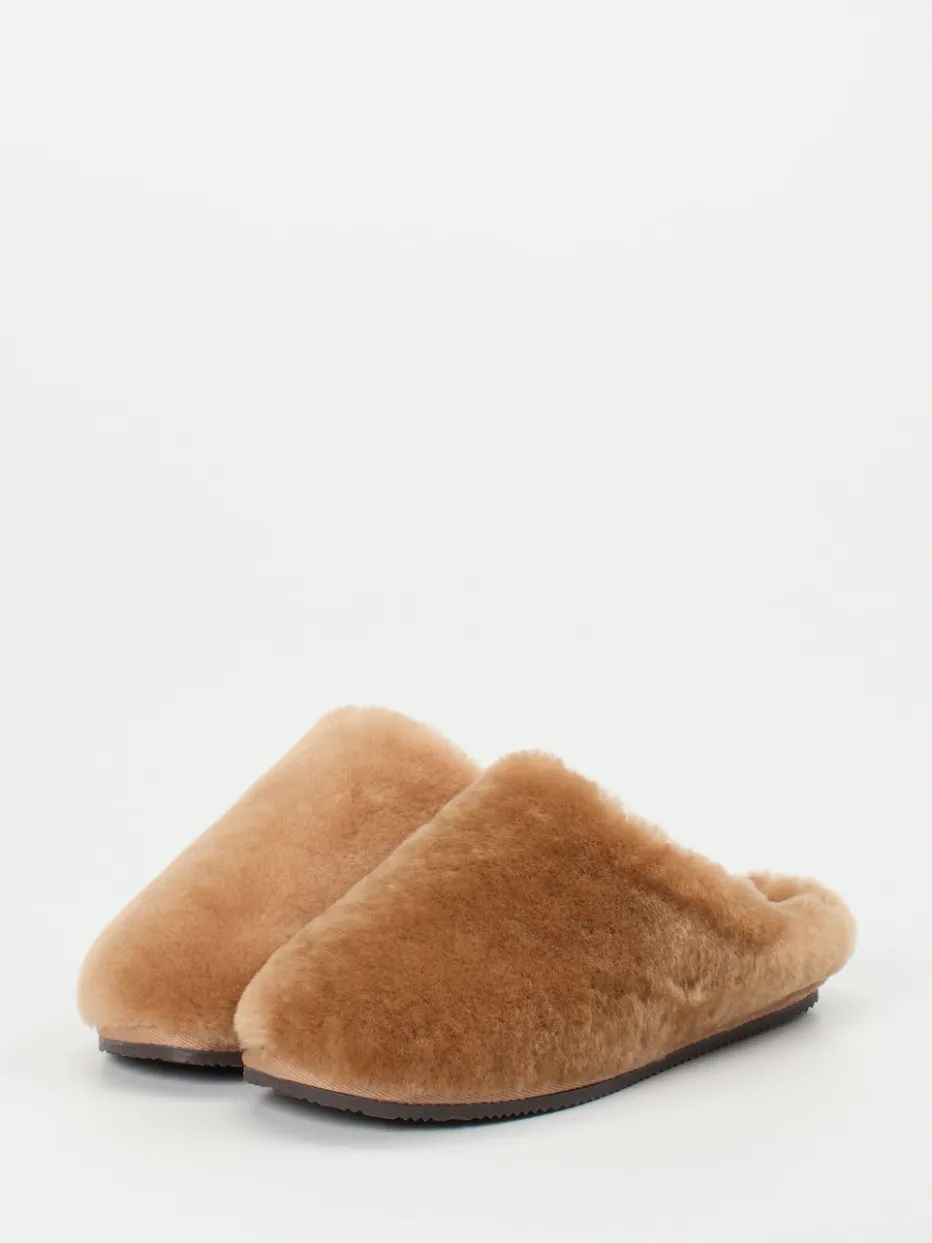 Damen Rohde – Pantoffeln aus Lammfell in Karamell