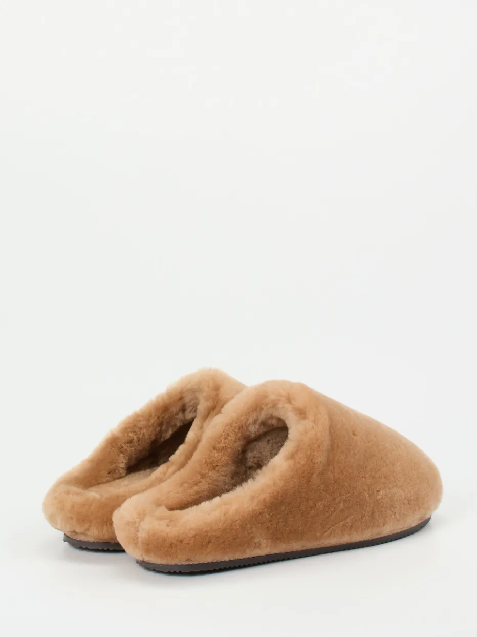 Damen Rohde – Pantoffeln aus Lammfell in Karamell