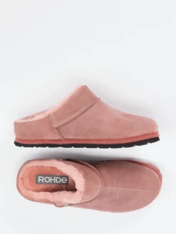 – Pantoffeln aus Veloursleder in Altrosa*Rohde Hot