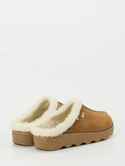 Damen Rohde – Pantoffeln aus Veloursleder cognac