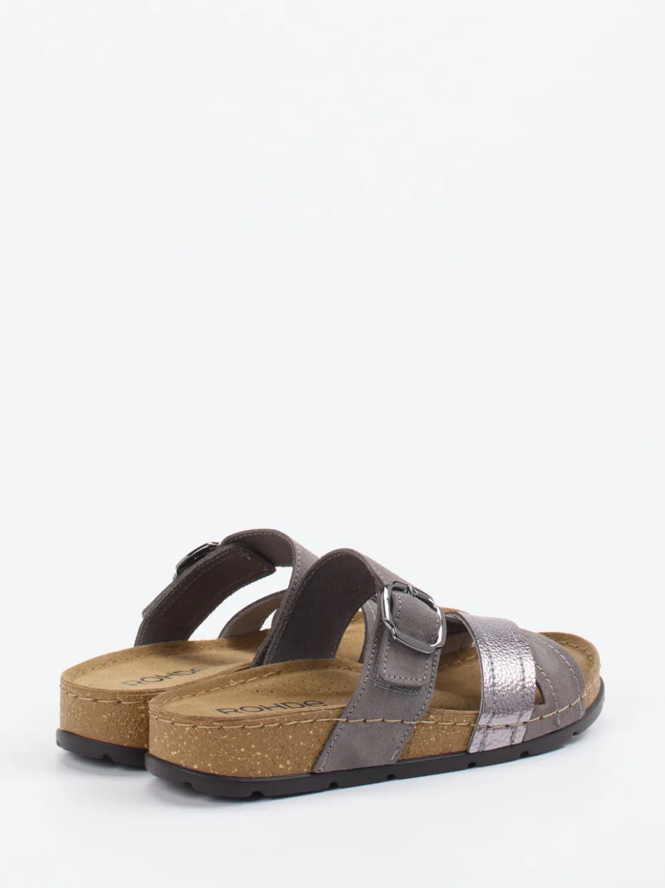 – Pantolette aus Veloursleder in mauve*Rohde New