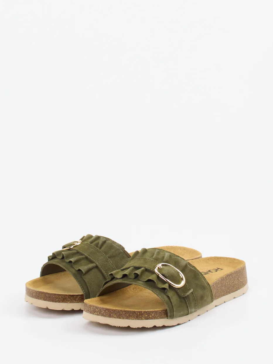 – Pantolette aus Veloursleder oliv*Rohde Outlet